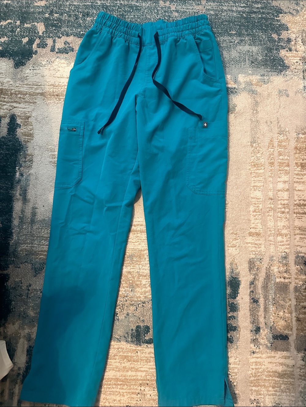 Figs Women's Teal Cargo Scrub Pants